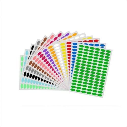 5 sheets 3x1.5cm Oval Label Stickers A4 Size Paper Sheet Glass Sticker Barcode Scanning Sticker Mixed Color