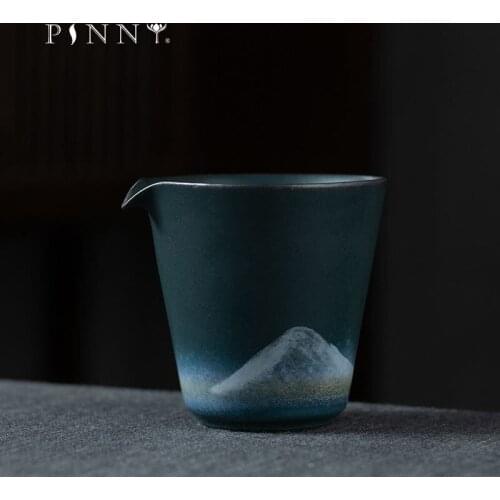 PINNY 200ML Retro Ceramic Landscape Chahai Traditional Chinese Kung Fu Tea Service Antique Drinkware
