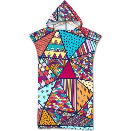Summer Holiday Hooded Beach Towel Microfiber Wetsuit Changing Robe Poncho Surf Towel for Swimming Outdooor Bathrobe Bath Towels