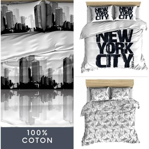 Makiteks 100% cotton printed duvet cover set 140x200 200x200 240x220 260x240 (with 40 cm flap) pillowcase 65x65 50x70 120gr/m2