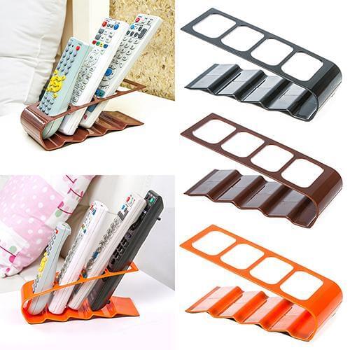 VCR DVD TV Remote Control CellPhone Stand Holder 4 Slots Storage Caddy Organiser Tools Cellphone Stand Holder Storage Rack Stand