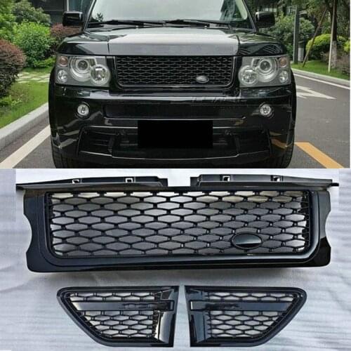 For Range Rover Sport L320 2006 07 08 09 10 11 12 2013 Silver ABS Front Center Mesh Grille Grill Cover
