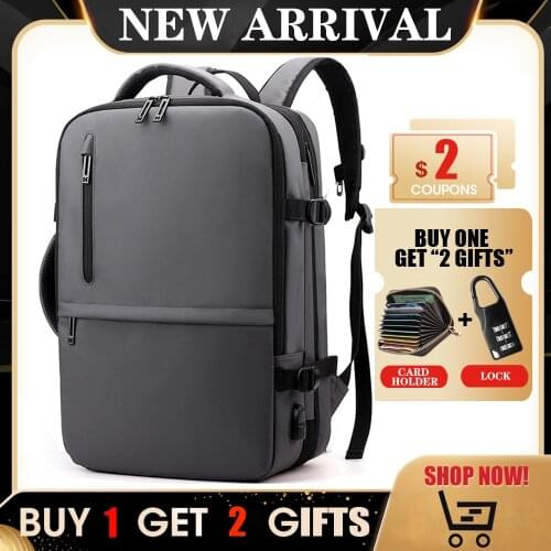 Unisex Laptop Expandable Backpack Waterproof School Travel Backpacks USB Charging Men Business Travel Bag Backpack New Design