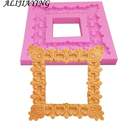 1Pcs Gemstone photo frame shape Silicone Mold,Sugarcraft Cake Decorating Tools,Fondant Chocolate Molds Cake Border Mould D1077