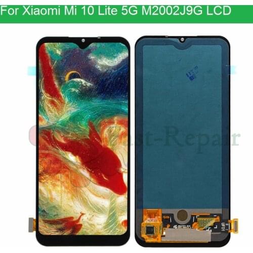 Super amoled 6.57'' Display Replacement For Xiaomi Mi 10 Lite 5G LCD Touch Screen Digitizer Assembly For Mi 10 Lite
