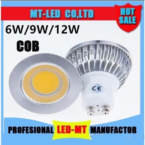 Led light 6W 9W 12W COB MR16 GU10 E27 E14 LED Dimming Sportlight lamp High Power bulb MR16 12V E27 GU10 E14 AC 110V 220V
