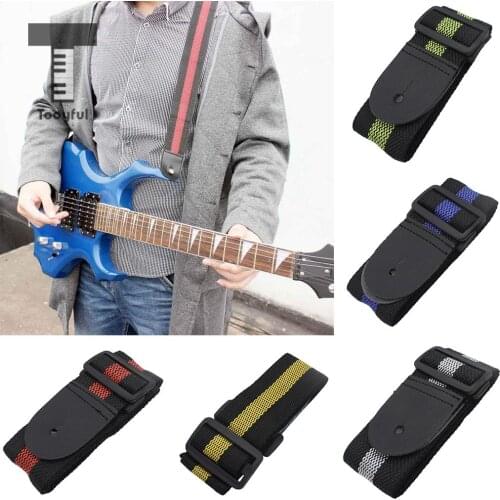 Tooyful Adjustable Nylon Acoustic Electric Guitar Bass Strap Ukulele Belt with Leather End