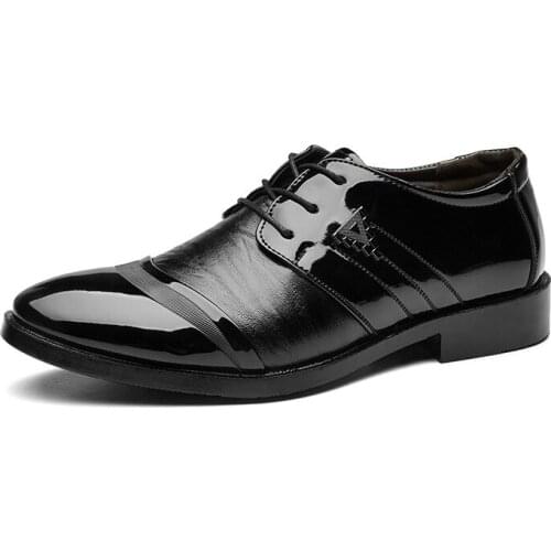 Mazefeng Men Oxfords Shoes British Black Brown Shoes Handmade Comfortable Formal Dress Men Flats Lace-Up Bullock Business Shoes