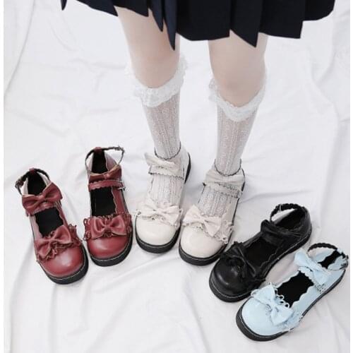 Mary Janes Gothic Lolita Lady Maid Buckle Round Head Thick High Heel Muffin Goth Platform Shoe Cosplay Costume Accessories