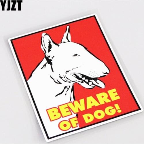 YJZT 9CM*11.6CM BEWARE OF DOG Warning Car Styling Car Sticker Decal PVC 13-1023