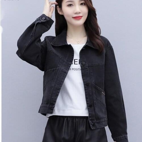 2021 Spring And Autumn New Denim Jacket Womens Jackets Large Size Short Coat Loose Embroidery Beaded Jeans Outwear Female 3XL