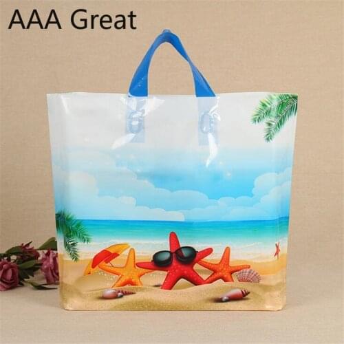 100Pcs/Lot Plastic Jewelry Gifts Bags Shopping Pouches Handle Supermarket Storage Supplies Christmas Clothes Birthday Wedding