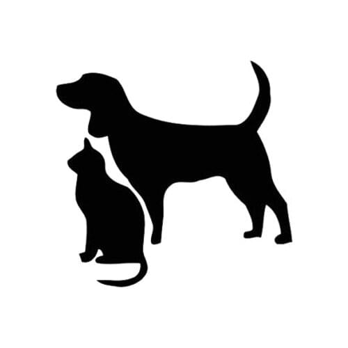 12.8CM*12.4CM Cat Dog Cute Kitten Puppy Pet Art Car Stickers Vinyl Decals Black Silver for Volkswagen Stickers