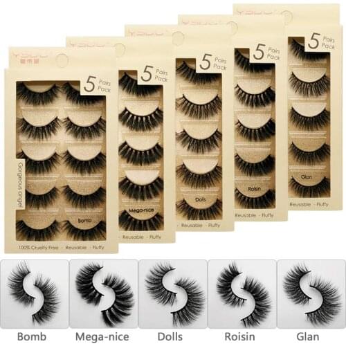 5 pairs eyelashes mink strip lashes dramatic eyelashes natural 3d mink eyelashes makeup false eyelashes cilios maquiagem
