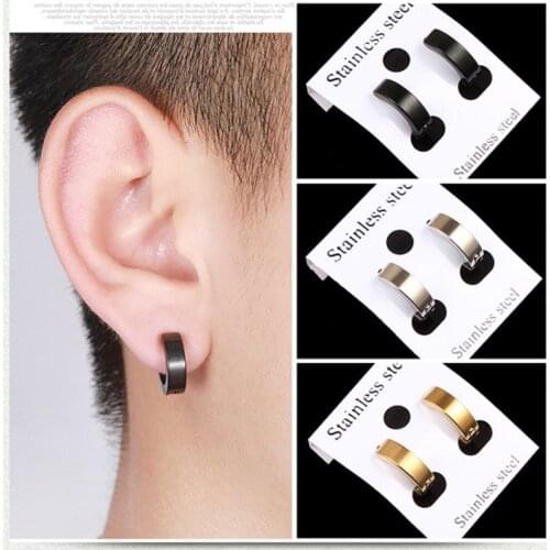 6 Pair/Set Stainless Steel Punk Earrings Men Women Simple Cross Pendant Earring