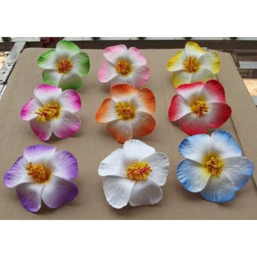 HappyKiss 60pcsfree shipping mixed colors Foam Hawaiian flower Hibiscus Flower bridal hair clip 9cm you pick flower jewelry