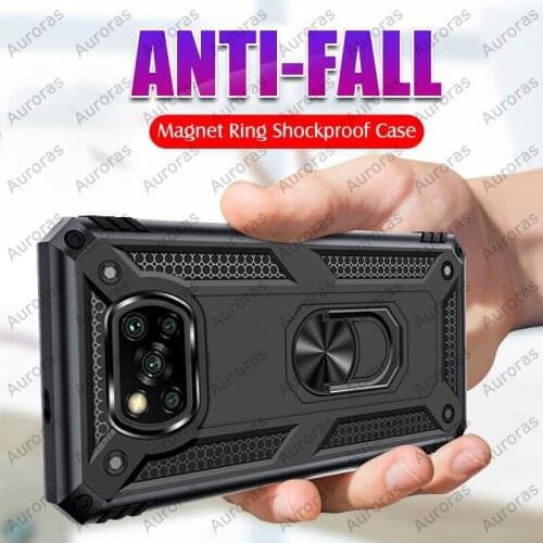 Auroras Luxury Armor Soft Shockproof Cover For Xiaomi Poco X3 Pro Case Silicone Car Holder Cover For Poco F3