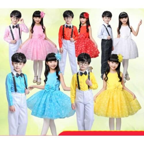 Ballet Costume Chorus Wear Sarong Dress Girl Princess Puff Ballet skirt Boy Costume Yellow Performance Costume