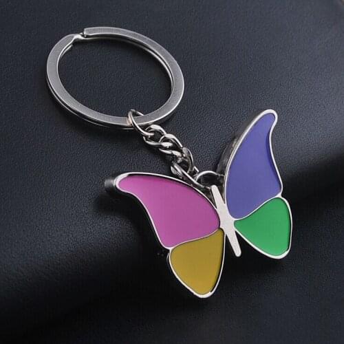 FREE SHIPPING by FEDEX 100pcs/lot 2016 Newest Zinc Alloy Colorful Butterfly Keychain Metal Custom LOGO Keyring for Promotion