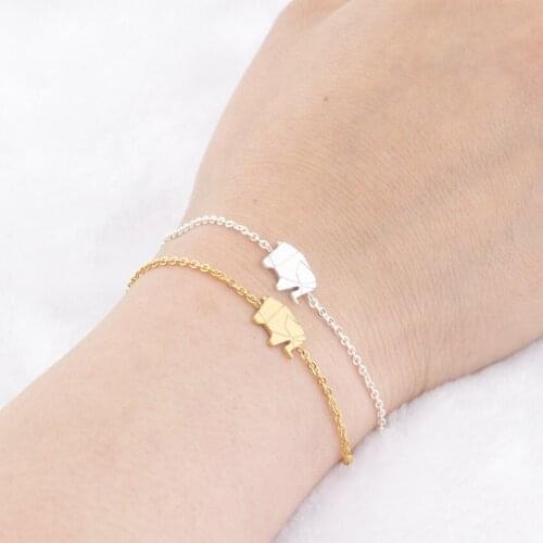 Stainless Steel Lucky Origami Elephant Bracelets Delicate Simple Women Bangle Exquisite Jewelry Valentines Day Gift Dropshiping