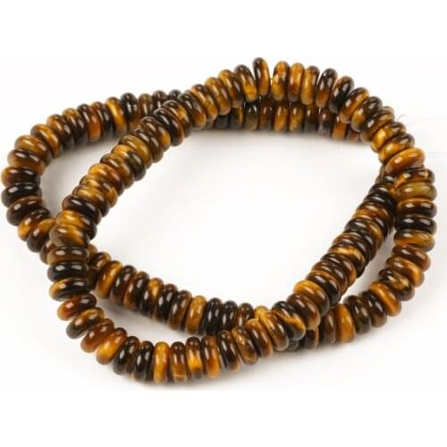 Wholesale Tiger Eye Flat Round Beads Loose Natural Stone Beads 3-8mm DIY Making Bracelet Necklace Jewelry Accessories