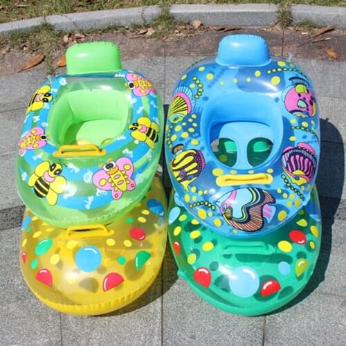 Baby Swimming Pool Rings Seat Cute Inflatable Swim Ring Float Seat Swim Circle with Dual Handle for Baby Toddlers Pool Bathtub