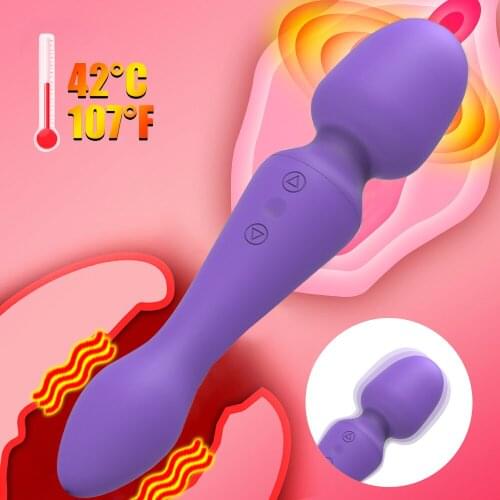 Double Motor Magic Wand Massager for Women Intelligent Heating AV Stick Vibrator G Spot Clitoris Stimulator Sex Toys for women
