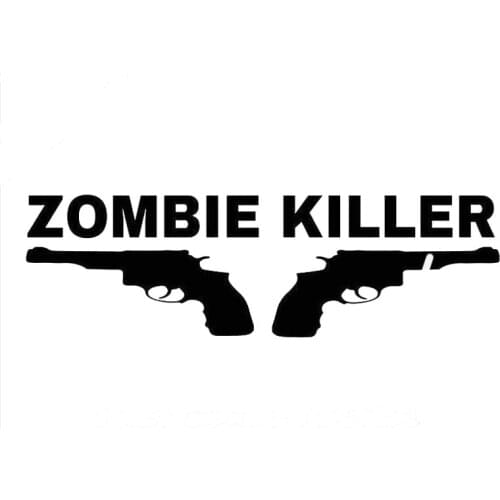 Hot Sale Creative Zombie Killer Car Decals for Pvc Bumper Body Windshield Interior Auto Stickers Customizable Colors 18cm*6cm