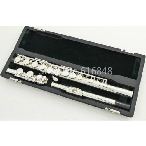 Hot Japan PEARL PF-665 E C Tune Flute High Quality Musical Instrument 16 Keys Closed Holes Silver Plated Brand Flute With E Key