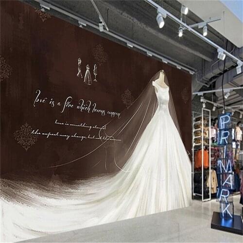 Personalized wallpaper clothing store wallpaper wedding dress creative sofa background wall leisure bar studio fashion mural