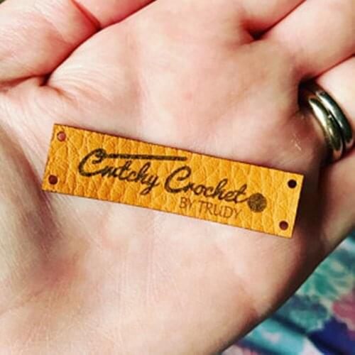 Personalize faux leather knitting labels， Labels for Handmade Products，leather tags for crochet，Knitting Labels