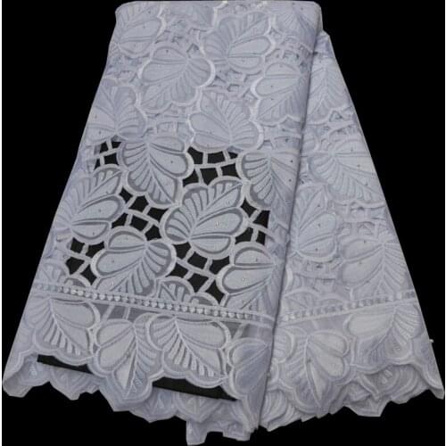 12 colors (5yards/pc) pure white Swiss cotton lace hand cut African voile lace fabric with embroidery high quality CLP439