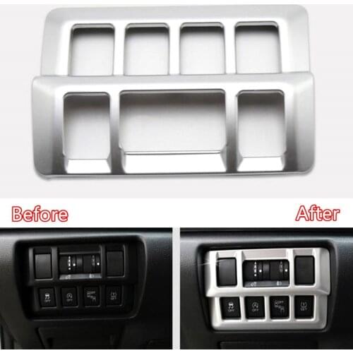YAQUICKA Matte Silver Car Headlight Lamp Switch Button Frame Trim Cover Styling Sticker For Subaru XV 2018 Decal Accessories