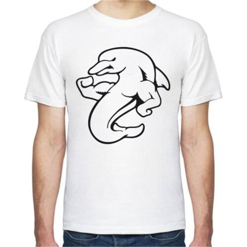 Man Clothes Summer Cotton T-Shirt Спортивный дельфин Printed Child Short Sleeve Lovely Tee Soft Knitted Top Kids Gift