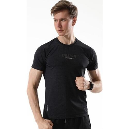 Mens Workout TShirt Bodybuilding Gym Jersey Mens Running T-Shirts Quick Dry Compression Sport T-Shirts Soccer Training T Shirt