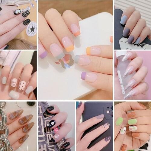 Fake Nails Short Round Soft Pre-designed Nail Tips Concise Manicure Accessories Easy DIY Salon Products