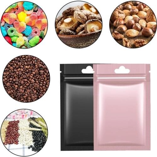 Varicous Sizes Reclosable Aluminum Foil Mylar Package Front Matte Bags Pink/Black Bag Zip Window Tear With Notch Lock P7L3