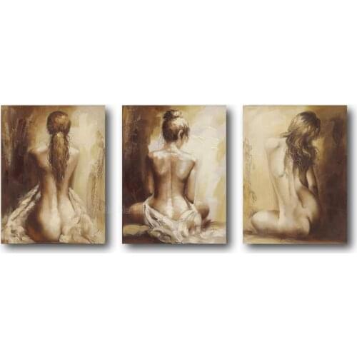 Pi Mooney Traditional Canvas Wall Art Prints 3 Panels Oil Painting Wall Image Ladies Interior Decoration