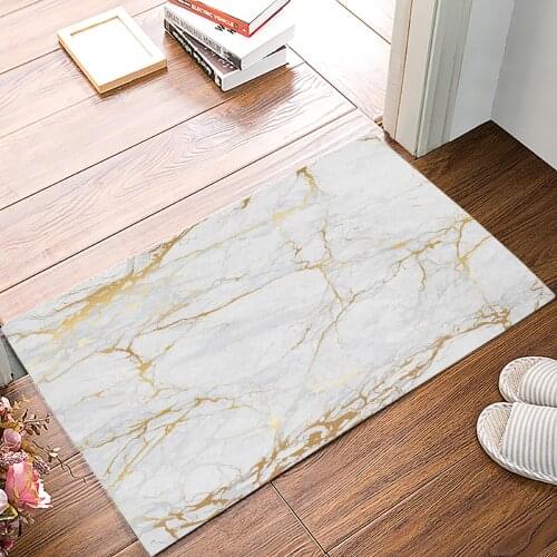 Anti-slip Carpet Marble Gold Pattern Bath Rugs Non-Slip Doormat Door Mat Bathroom Accessories