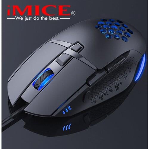IMICE T90 Wired Luminous Game Macro Definition Programming Mouse Hollow 7200DPI Firepower Key Suitable For PC Laptop