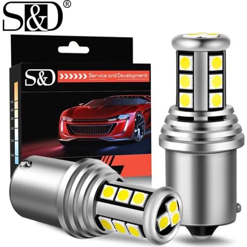 2pcs P21W LED Bulb BA15S BAU15S PY21W LED P21/5W 1157 BAY15D Turn Signal Light DRL 12V 6500K White Super Bright 3030 SMD