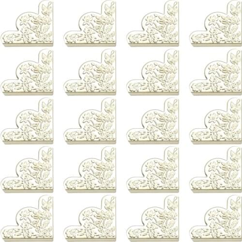 20Pcs Chinease Stlye Vintage Corner Protectors Triangle Corner With Flowers Wooden Box Corners Furniture