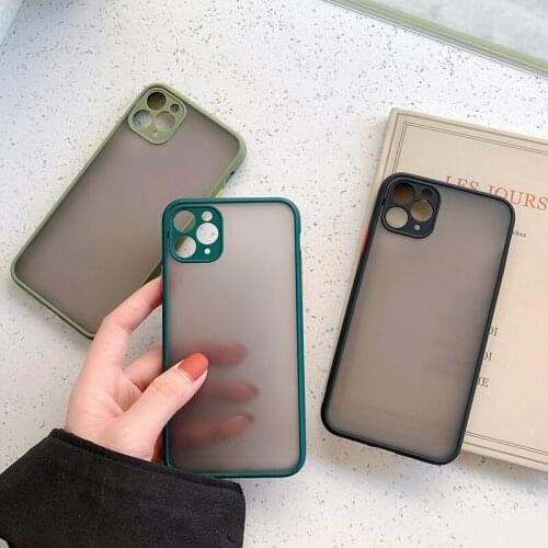 Lens Protection Bumper Phone Case For iPhone 11 12 11Pro Max XR XS Max X 8 7 6S Plus Translucent Shockproof Back Cover Cases