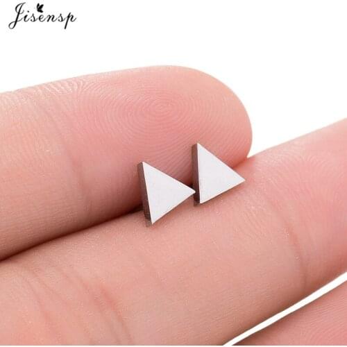 Jisensp 2019 Simple Design Tiny Triangle Earrings New Fashion Geometric Earring Jewelry for Women Birthday Gift oorbellen