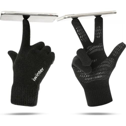 Winter Soft Gloves Men Women Touch Screen Glove Women Texting Outdoor Capacitive Smartphone Stretchy Windproof Knit Warm Mittens