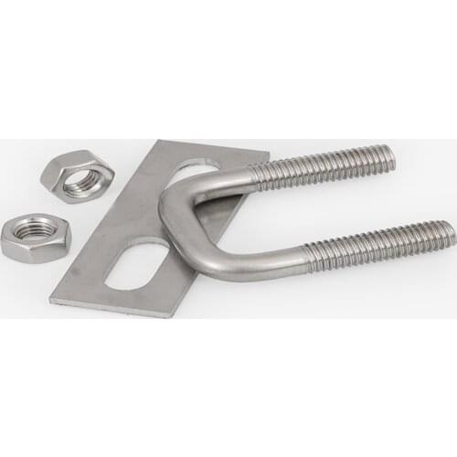 1set M10 Stainless steel square pipe buckle horseback clamp right angle bracket U-type