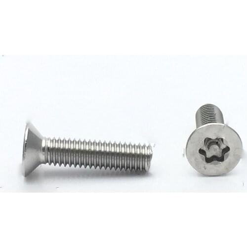 10pcs M8 Torx countersunk with column screws flat head plum socket screw six-lobe slot bolt stainless steel 16mm-60mm long