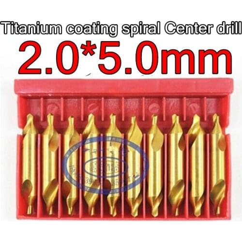 2.0*5.0mm petiole 10 pcs/set HSS 60 degrees High quality Titanium coating Spiral Groove Center drill Free shipping
