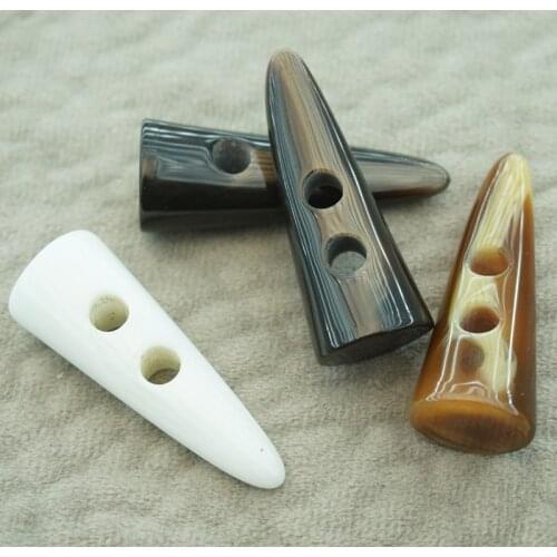 20 Pcs/pack 5.1cm Resin Coat Button 2 Holes Horn Toggle Buttons Bag Garment Sewing Accessories Scrapbooking Craft decor