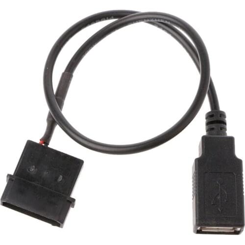 30cm PC Internal 5V 2-Pin IDE Molex To USB 2.0 Type A Female Power Adapter Cable